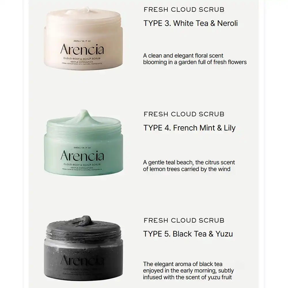 اسکراب کف سر و بدن آرنسیا صورتی Arencia Fresh Cloud Sea Salt Body Scalp Scrub Pink