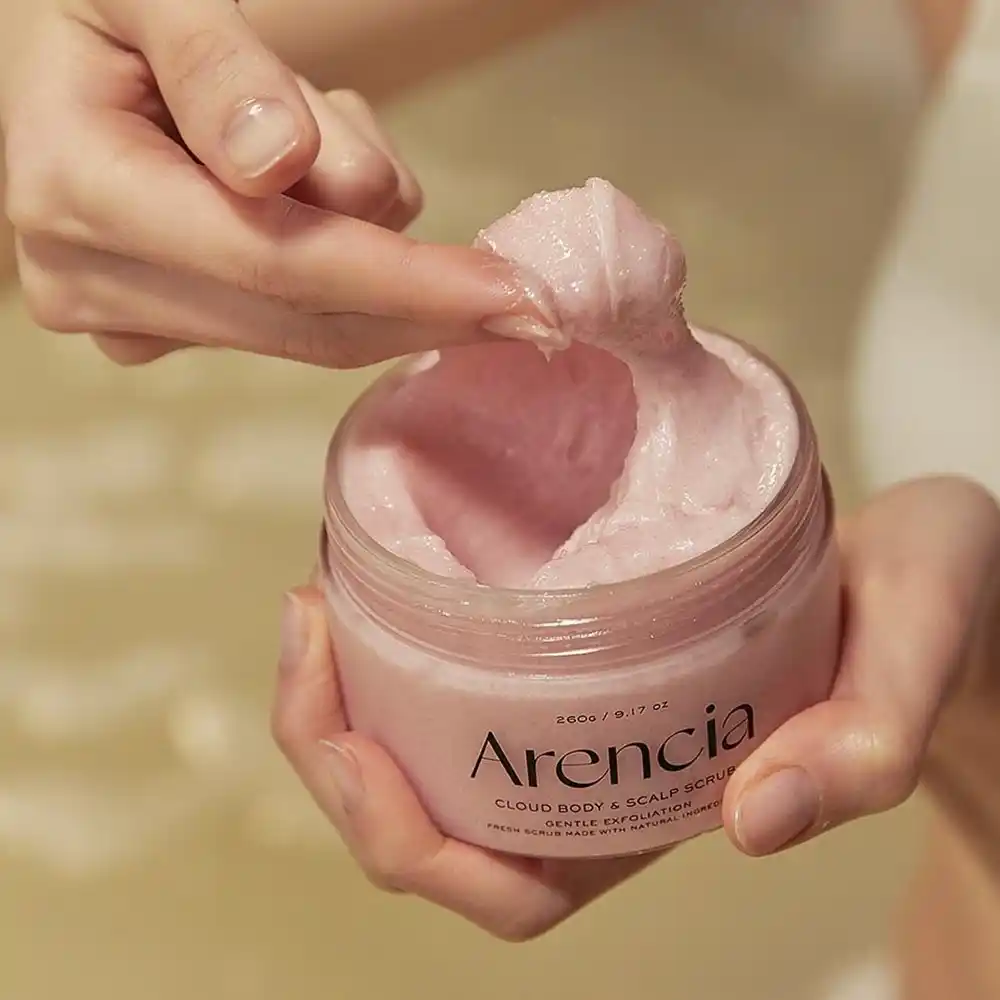 اسکراب کف سر و بدن آرنسیا صورتی Arencia Fresh Cloud Sea Salt Body Scalp Scrub Pink