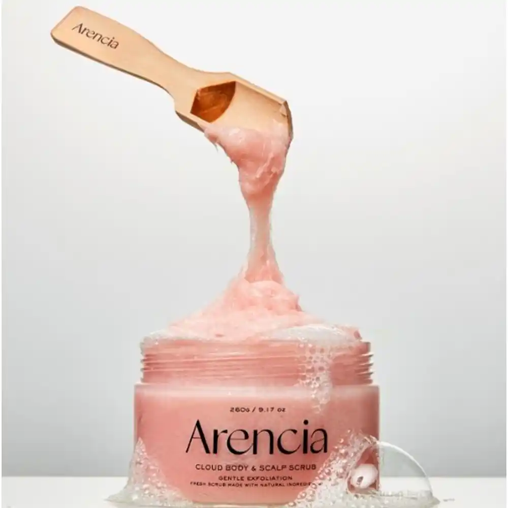 اسکراب کف سر و بدن آرنسیا صورتی Arencia Fresh Cloud Sea Salt Body Scalp Scrub Pink