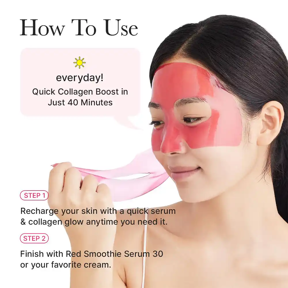 ماسک ژلی کلاژن قرمز آرنسیا Arencia Red Collagen Jello Mask 4ea | آبرسان، ضد چروک و تقویت‌کننده سد دفاعی پوست