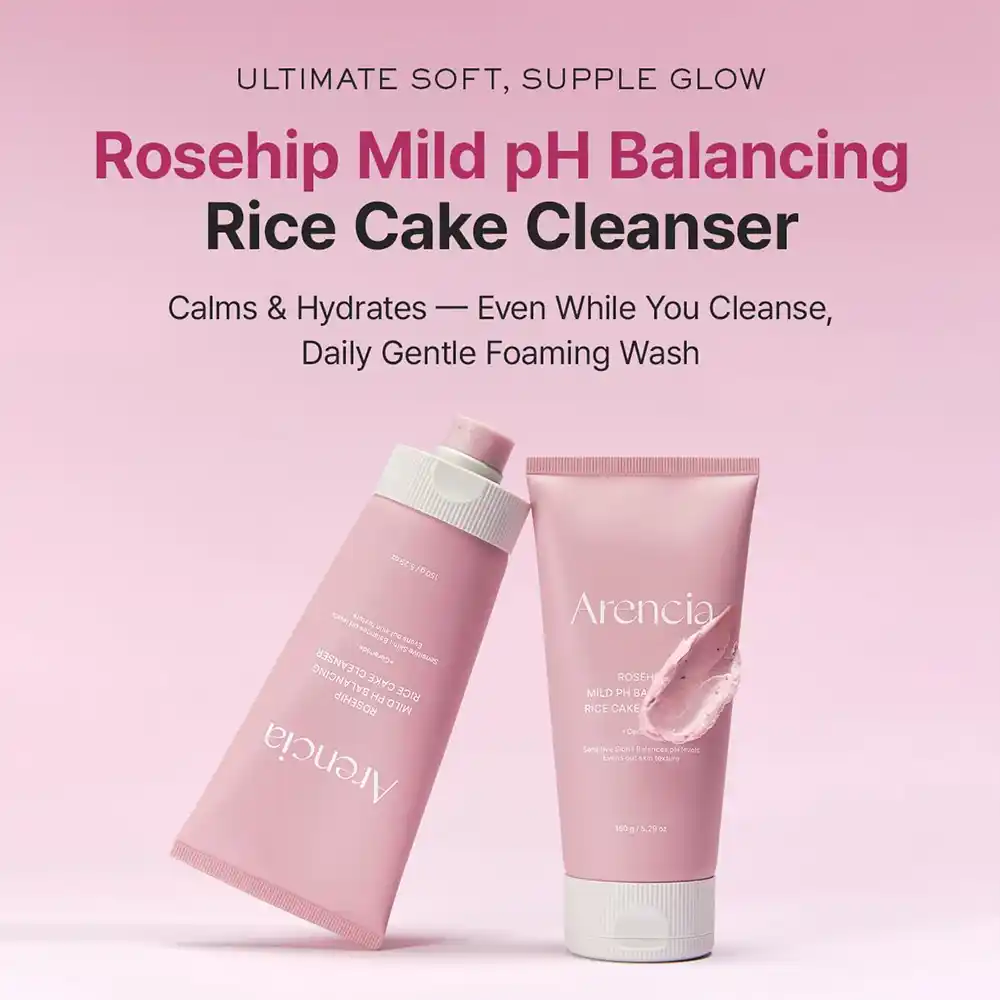 شوینده رزهیپ آرنسیا Arencia Rosehip Rice Cake Cleanser | متعادل‌کننده pH، تقویت‌کننده سد دفاعی و پاک‌کننده ملایم پوست