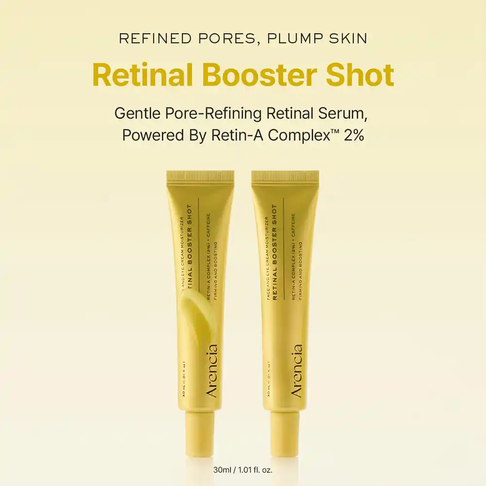 کرم دور چشم و صورت رتینال بوستر شات آرنسیا Arencia Retinal Booster Shot Serum | ضد چروک، جمع‌کننده منافذ و جوانساز پوست