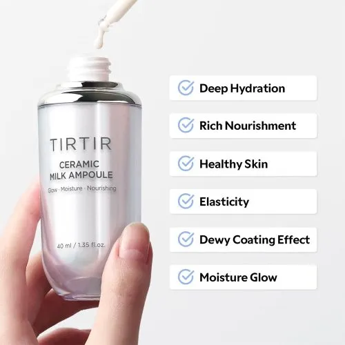 مپول سراماید میلک تیر تیر درخشان کننده و مرطوب کننده TIRTIR Ceramic Milk Ampoule