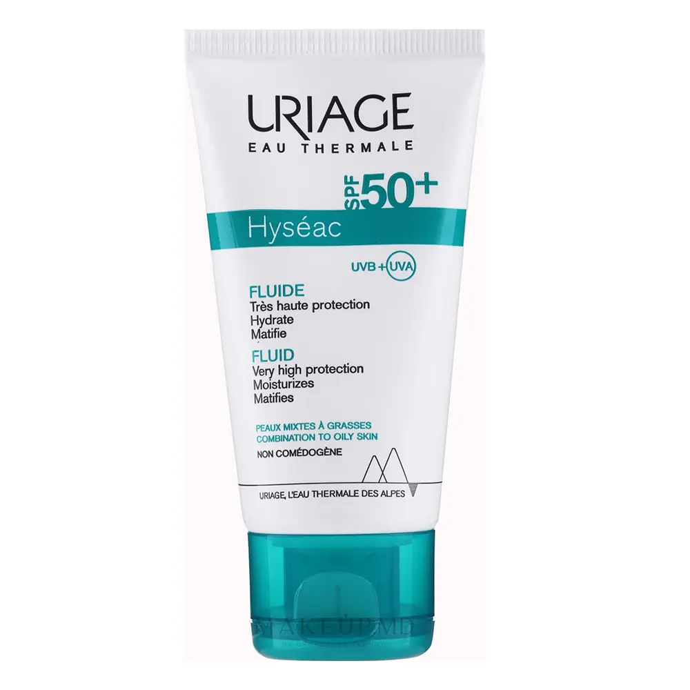 خرید کرم ضد آفتاب فلوئید هیسه اک اوریاژ SPF50 اصل مناسب پوست چرب و مستعد جوش حجم 50 میل.