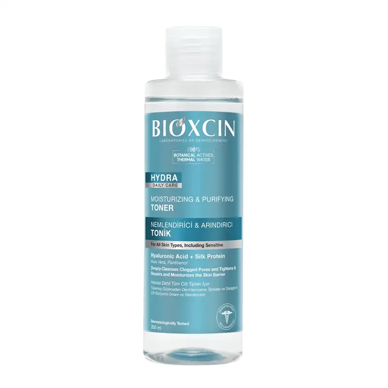 عکس تونر آبرسان و پاک کننده بیوکسین Bioxcin سری Hydra اورجینال حجم 200 میل مناسب انواع پوست