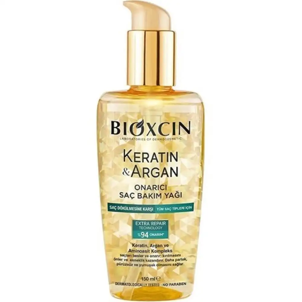 عکس روغن کراتین و آرگان بیوکسین BIOXCIN ضد ریزش و ترمیم کننده اورجینال حجم 150 میل