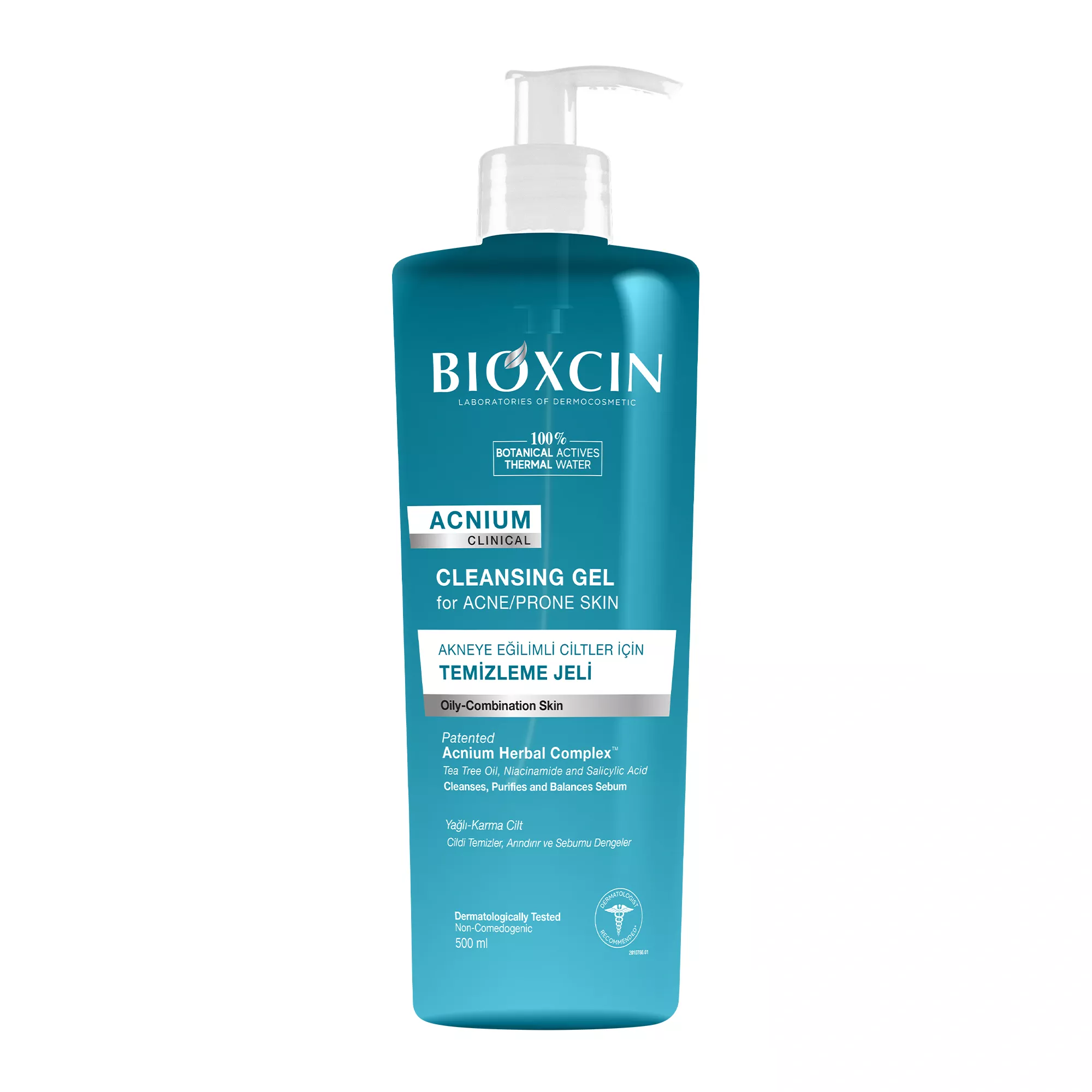 عکس ژل شستشوی صورت ضد جوش و کنترل کننده چربی بیوکسین BIOXCIN اورجینال سایز بزرگ حجم 500 میل