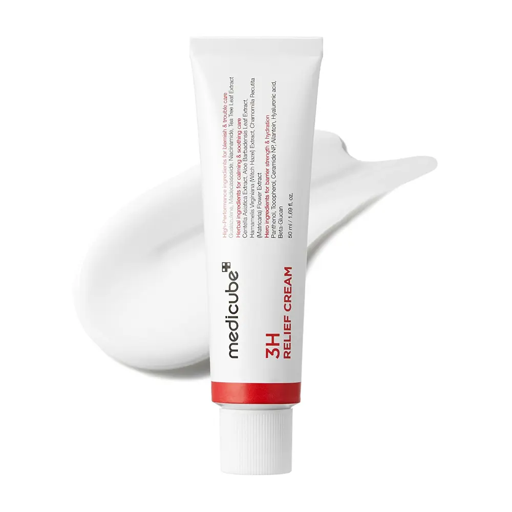 کرم ترمیم کننده و تسکین دهنده 3H مدی کیوب اصل مدل Medicube 3H Daily Relief Cream آبرسان، آرامش بخش، تقویت کننده سد دفاعی و مناسب پوست حساس کرم ترمیم کننده و تسکین دهنده 3H مدی کیوب اصل مدل Medicube 3H Daily Relief Cream آبرسان، آرامش بخش، تقویت کننده سد دفاعی و مناسب پوست حساس