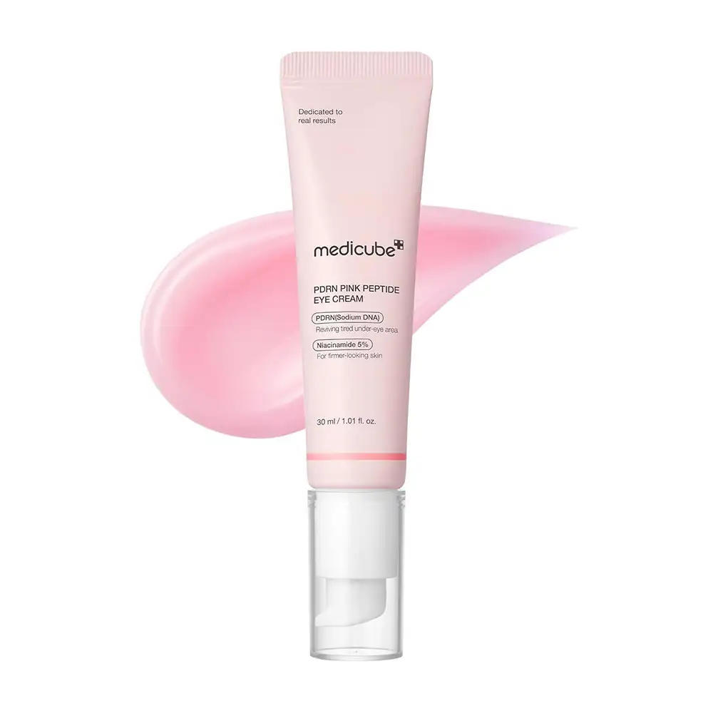 کرم دور چشم PDRN و پپتاید مدی کیوب اصل مدل Medicube PDRN Pink Peptide Eye Cream مناسب کاهش چروک دور چشم، روشن شدن تیرگی، آبرسانی و بهبود بافت اطراف چشم