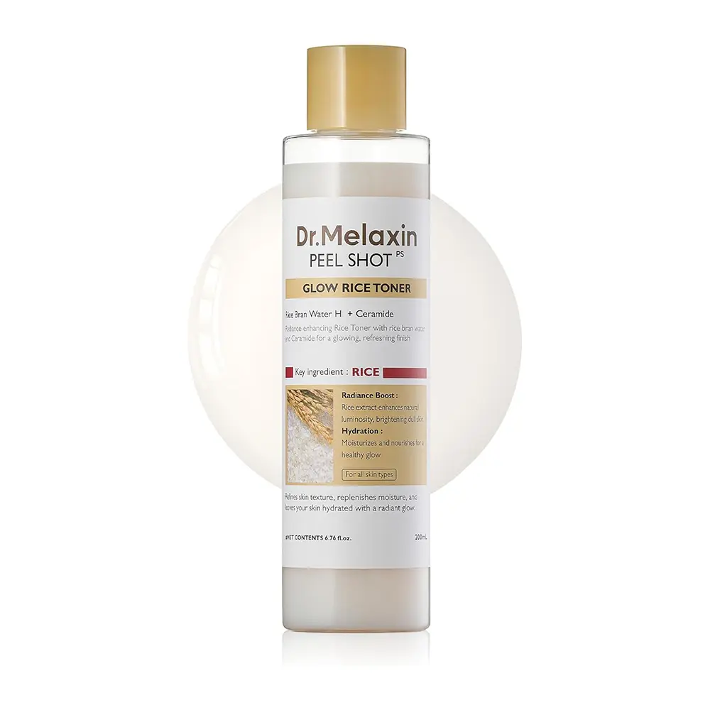 drmelaxin peel shot glow white rice toner image drmelaxin peel shot glow white rice toner image