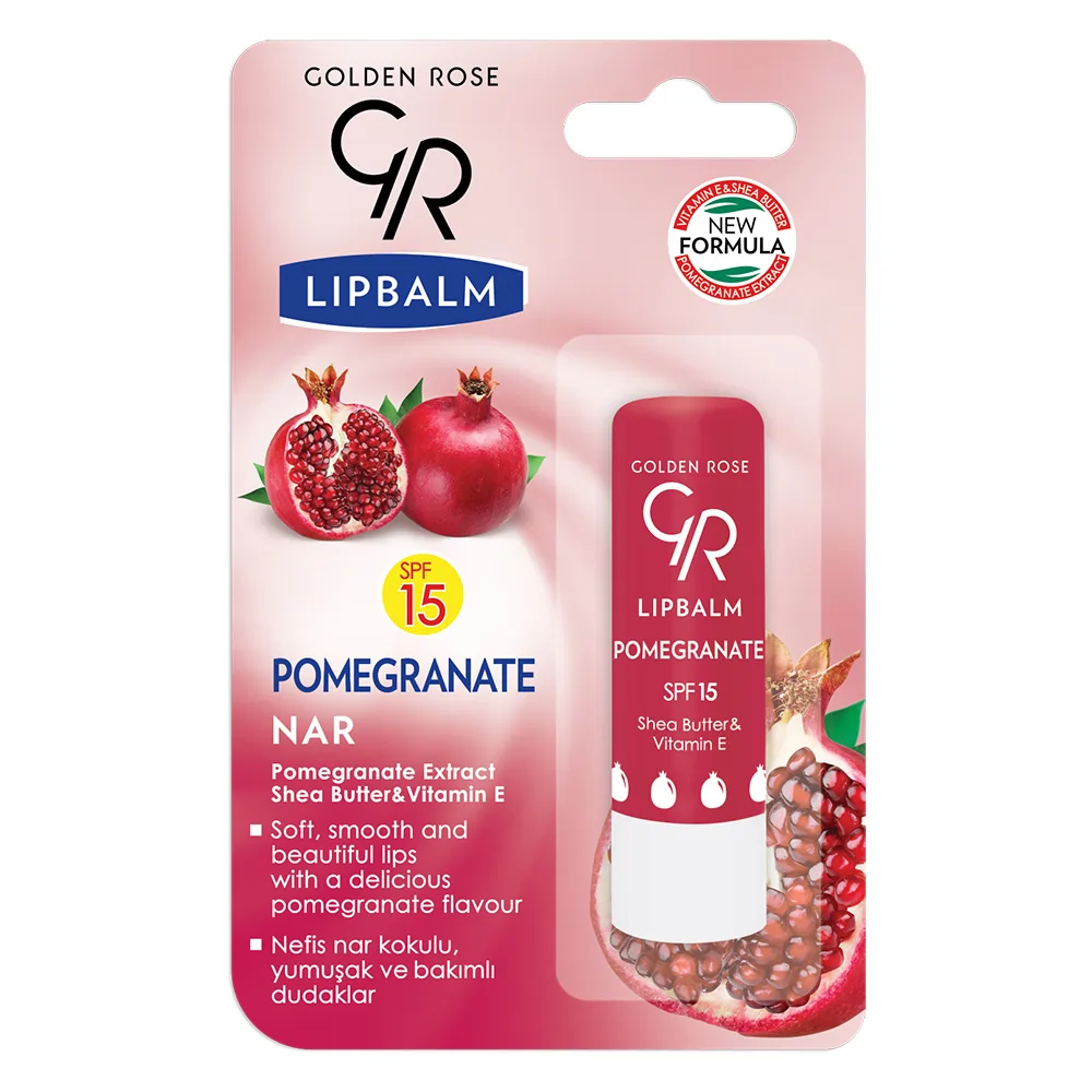 golden rose lip balm pomegranate spf 15 image