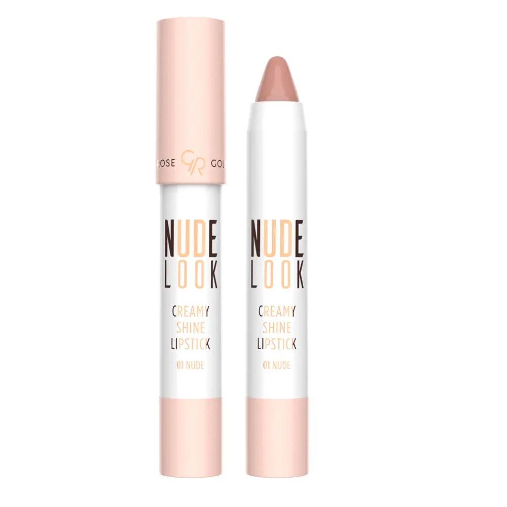 golden rose nude look creamy shine lipstick image