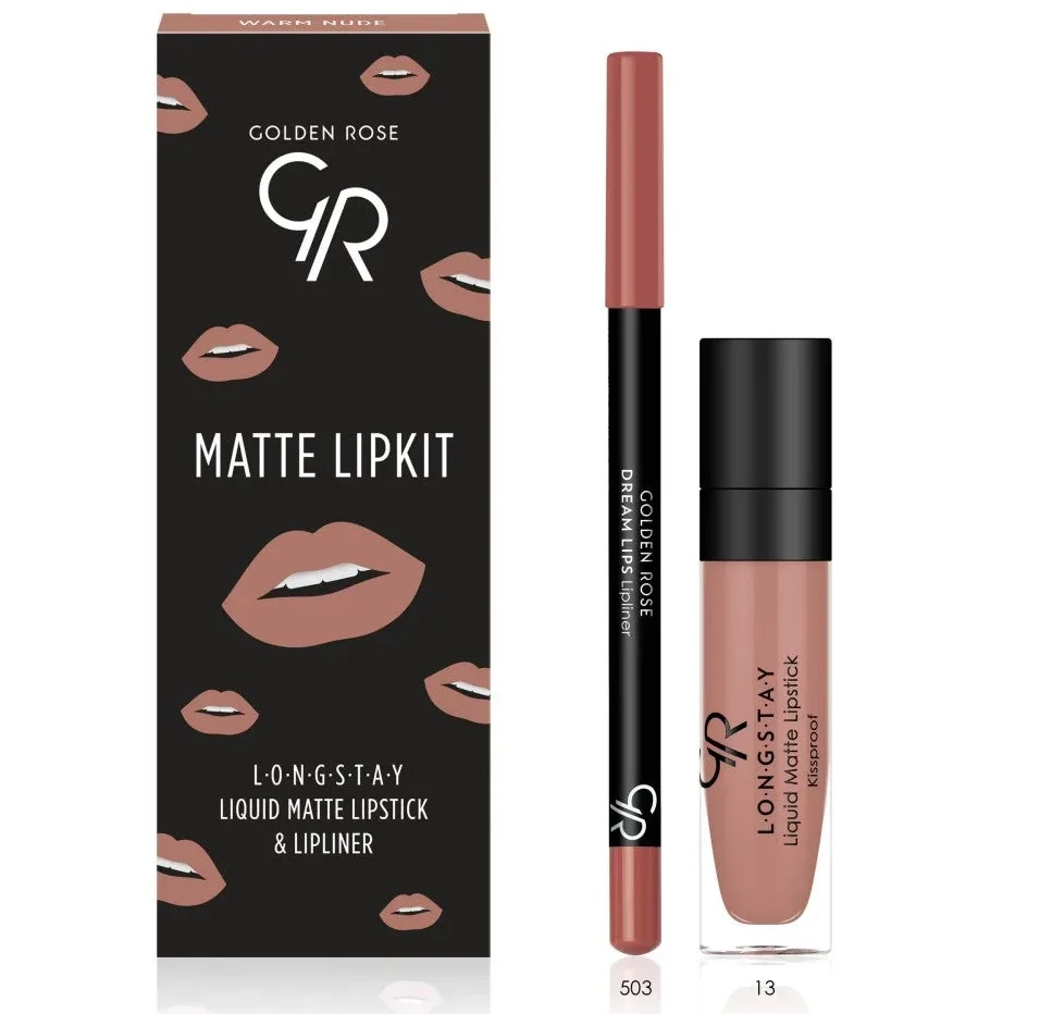 golden rose matte lip kit warm nude image
