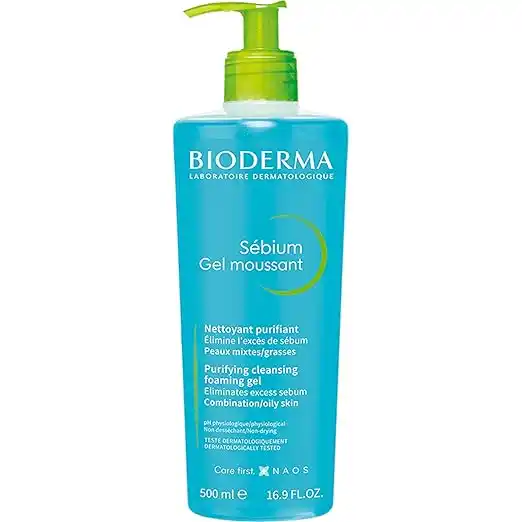 ژل شستشوی صورت سبیوم بایودرما Bioderma Sebium Gel Moussant برای پوست چرب و مختلط مستعد آکنه