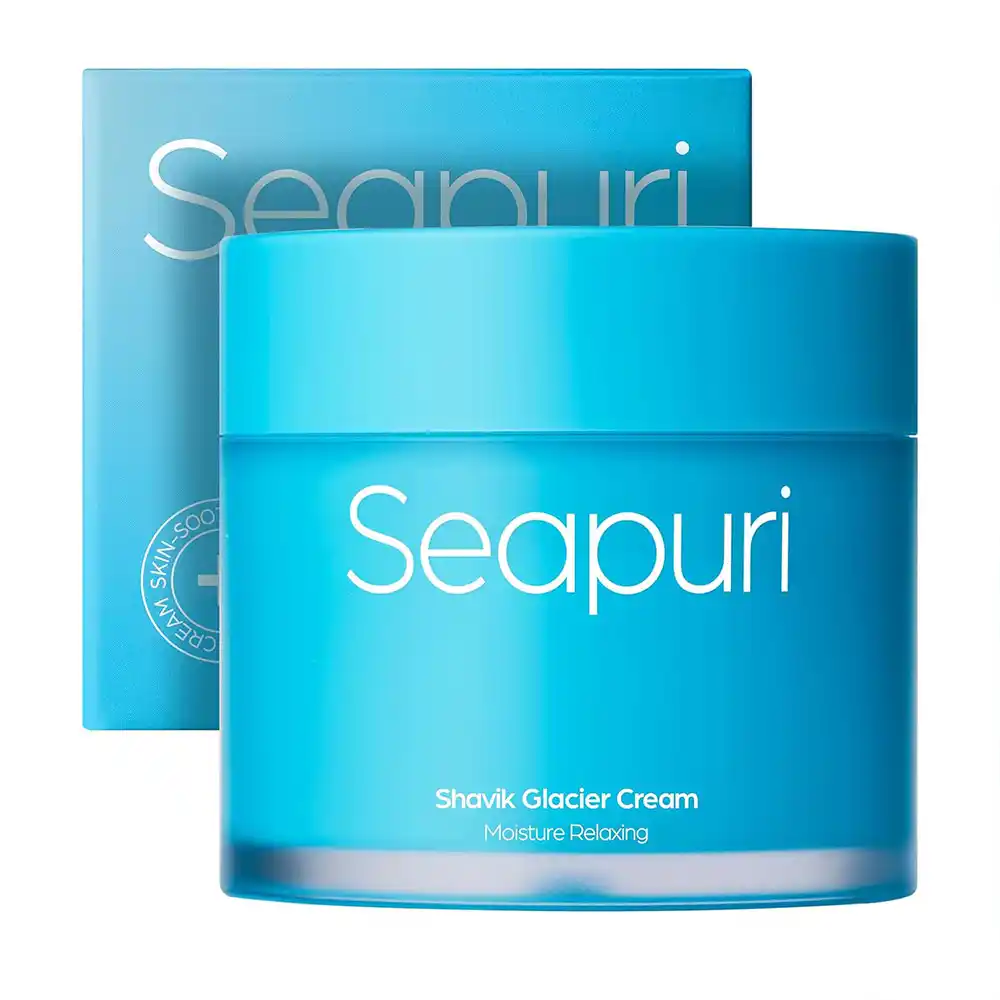 کرم مرطوب‌کننده و ضدچروک سی‌پوری Seapuri Shavik Glacier Cream کره‌ای حاوی ۷۷٪ آب یخچال‌های طبیعی ایسلند، ۵ نوع هیالورونیک اسید و نیاسینامید برای آبرسانی و جوانسازی پوست حساس