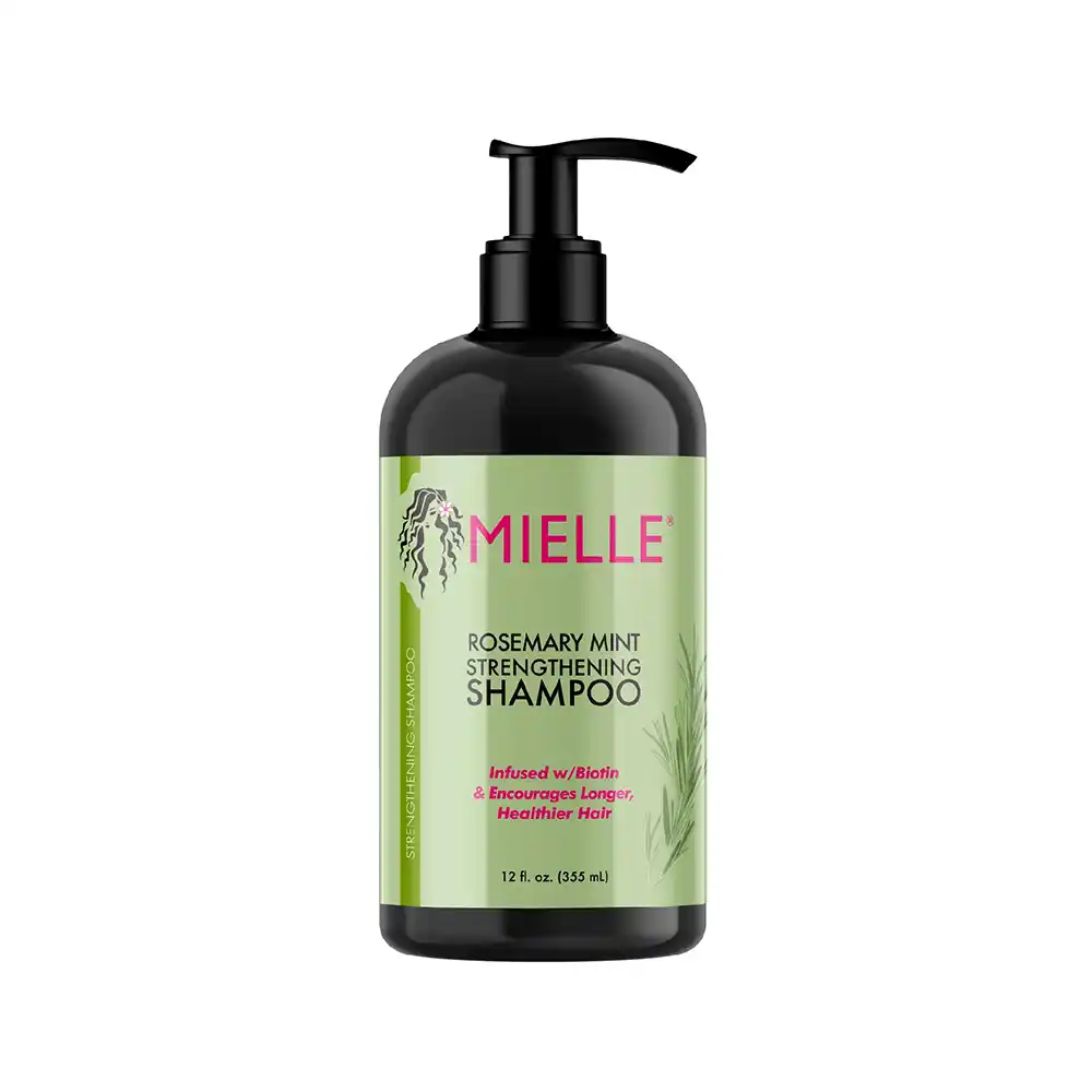 شامپو ضد ریزش و تقویت‌کننده مو رزماری و نعناع میله ارگانیک Mielle Rosemary Mint Strengthening Biotin Shampoo حاوی بیوتین و روغن نارگیل برای تقویت و ترمیم موهای آسیب‌دیده