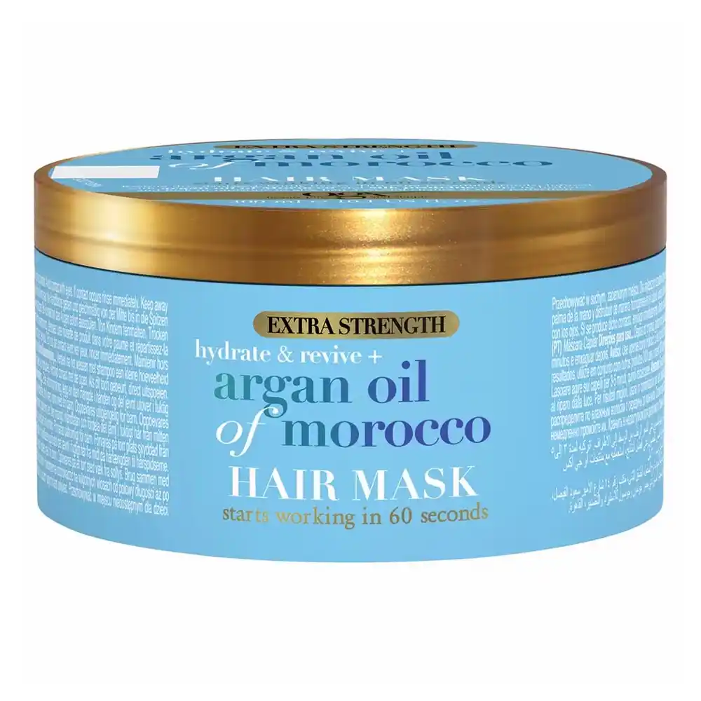 ماسک مو آرگان مراکشی او جی ایکس OGX Extra Strength Hydrate Repair Argan Oil of Morocco Hair Mask برای ترمیم و آبرسانی عمیق موهای آسیب‌دیده و خشک با پروتئین ابریشم