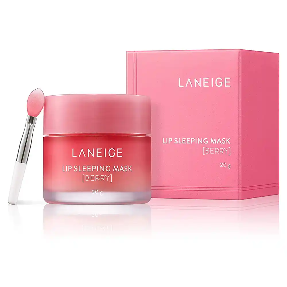 ماسک لب شب توت فرنگی لانیژ Laneige Lip Sleeping Mask EX Berry با ویتامین C، کره شی و کمپلکس توت برای آبرسانی، ترمیم و نرمی لب‌های خشک 20 گرم
