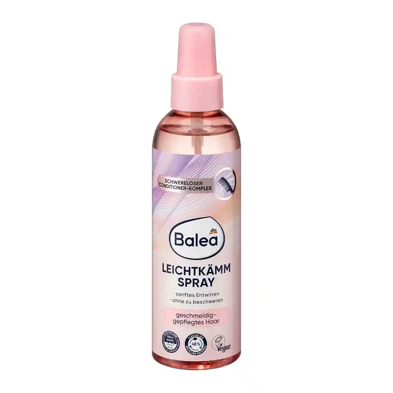 اسپری گره‌بازکن مو باله آ Balea Leichtkämm Spray با کمپلکس کاندیشنر سبک برای باز کردن فوری گره‌ها و شانه آسان مو، 200 میلی‌لیتر