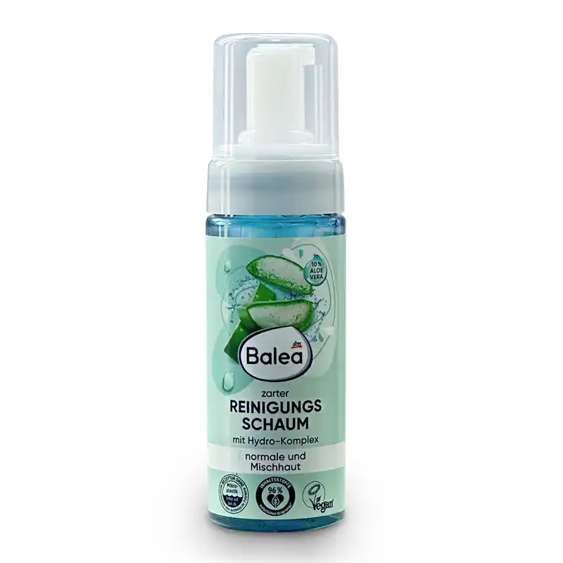 Balea foaming facial cleanser for normal oily and combination skin with 10% aloe vera and hydrocomplex 150ml
