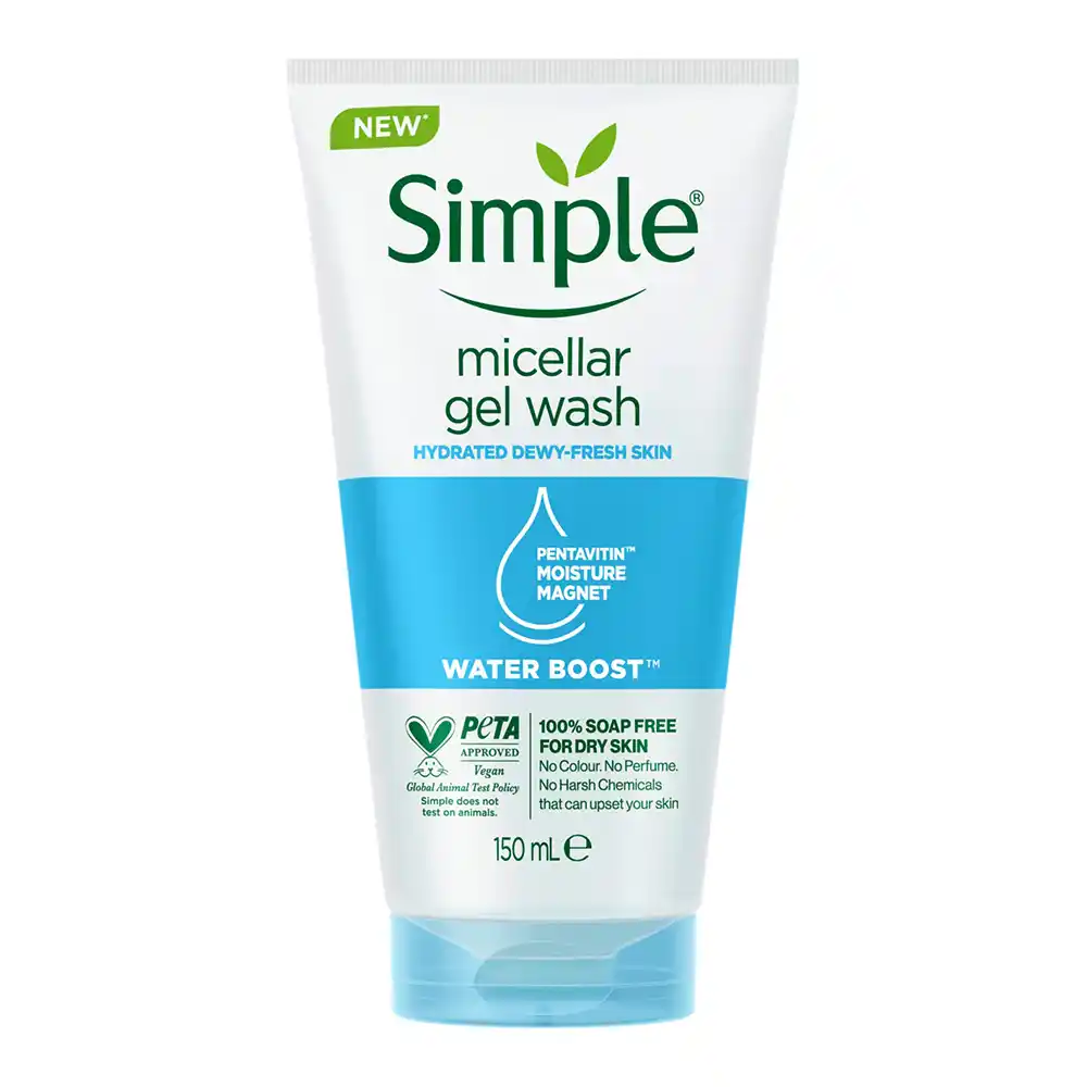 ژل شوینده صورت میسلار سیمپل Simple Water Boost Micellar Facial Gel Wash 150ml 1