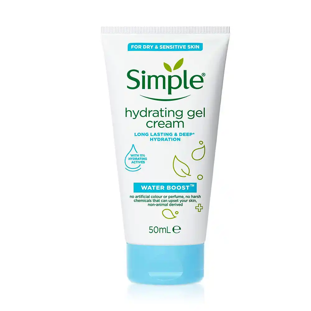 ژل کرم آبرسان و مرطوب کننده پوست خشک سیمپل Simple Water Boost Hydrating Gel Cream 50ml ژل کرم آبرسان و مرطوب کننده پوست خشک سیمپل Simple Water Boost Hydrating Gel Cream 50ml
