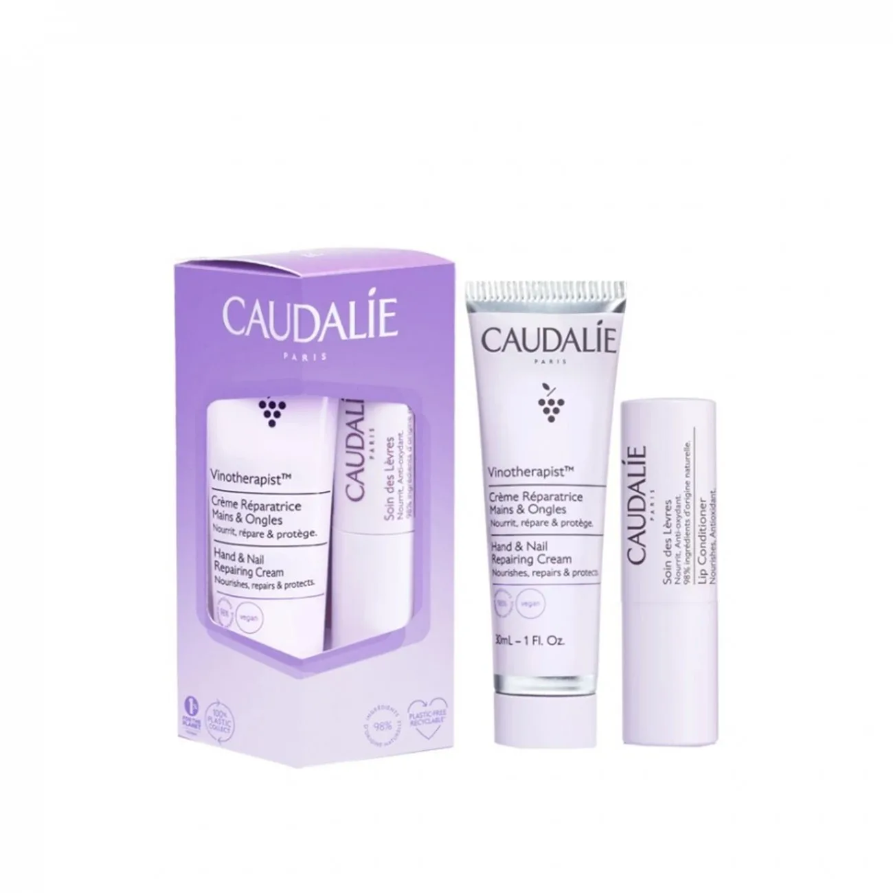 caudalie vinotherapist hand nail cream 30ml lip conditioner 45g