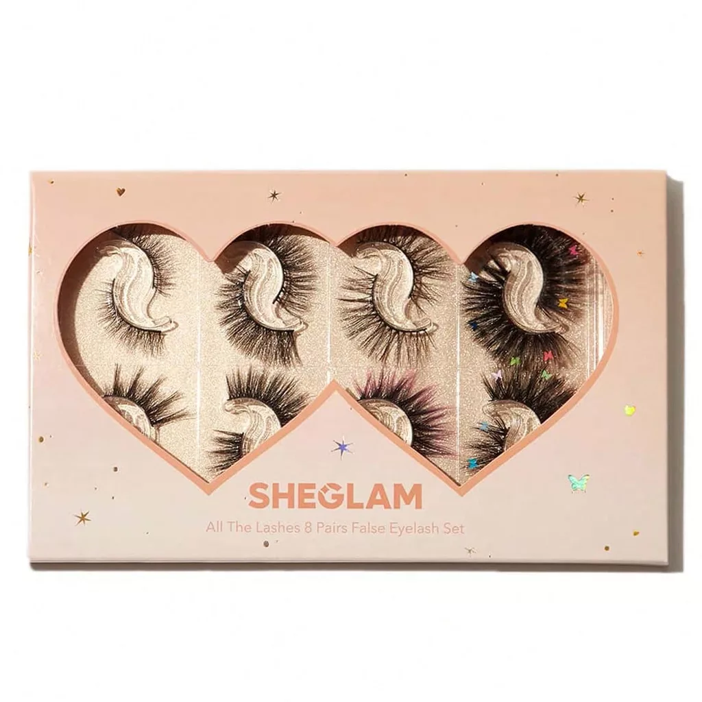 sheglam all the lashes 8 pairs false eyelash set