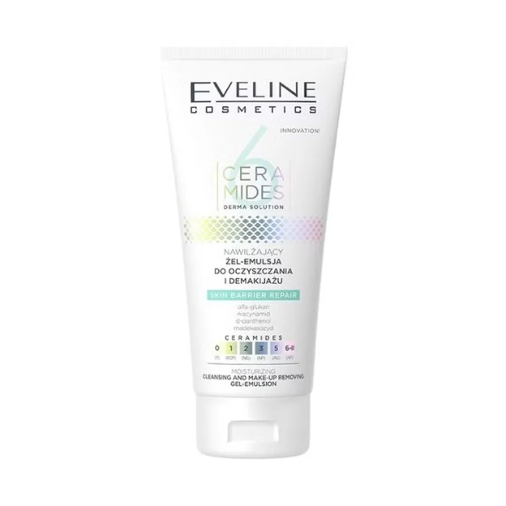eveline 6 ceramides moisturizing gel emulsion for cleansing and make up removal 150 ml