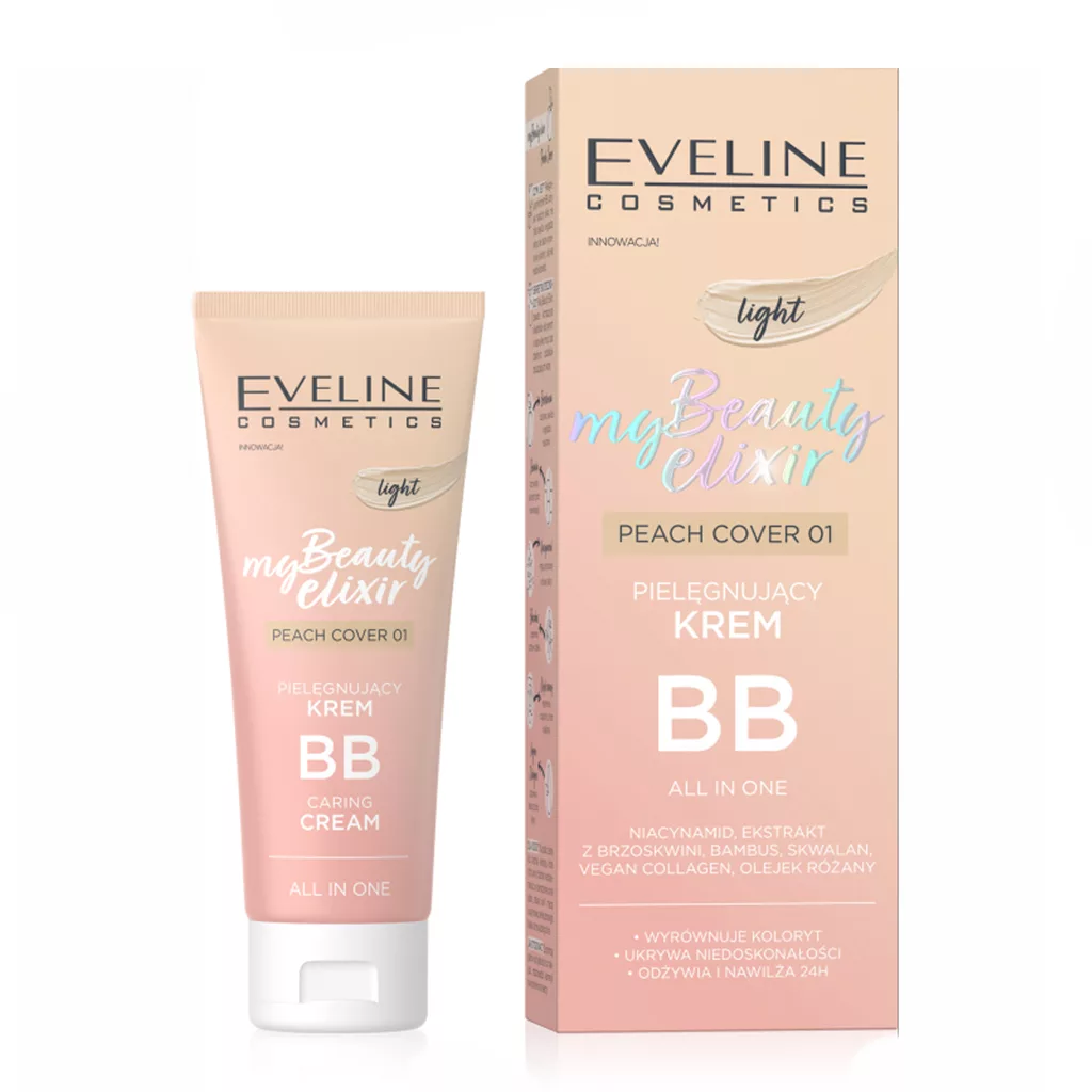 eveline my beauty elixir nourishing face cream bb light peach 30 ml