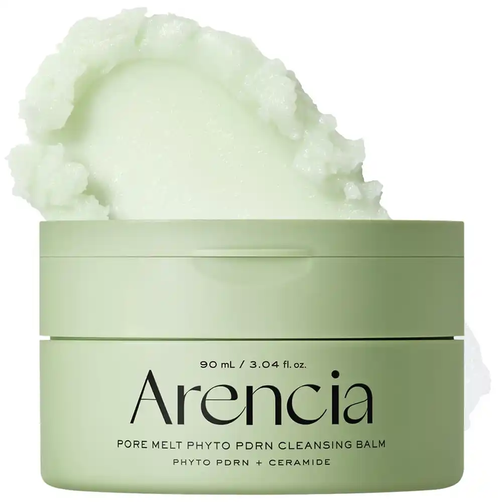 بالم پاک کننده عمقی منافذ آرنسیا ARENCIA Pore Melt Phyto PDRN Cleansing Balm؛ پاک‌کننده آرایش، ضدجوش سرسیاه، آبرسان، پاکسازی منافذ و مناسب انواع پوست.