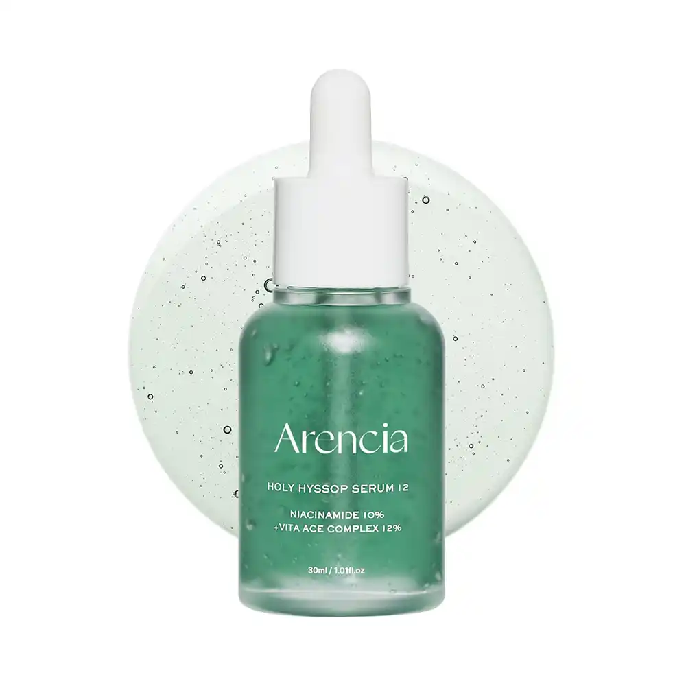 سرم تسکین دهنده و روشن کننده زوفا مقدس آرنسیا Arencia Hyssop Glow Serum | نیاسینامید ۱۰٪، Vitamin ACE و درخشان‌کننده پوست