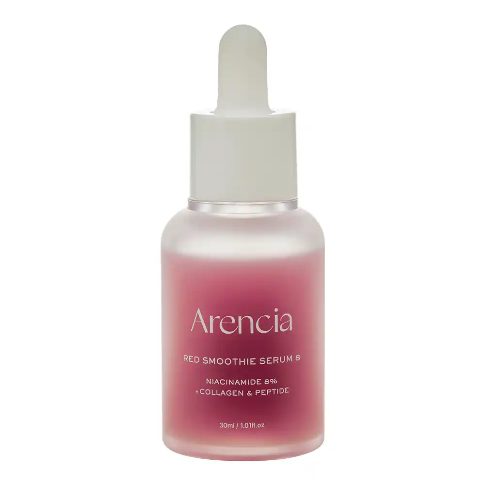 سرم کلاژن قرمز و نیاسینامید ۸٪ آرنسیا Arencia Overnight Red Smoothie Serum | جوانساز، روشن‌کننده و جمع‌کننده منافذ پوست