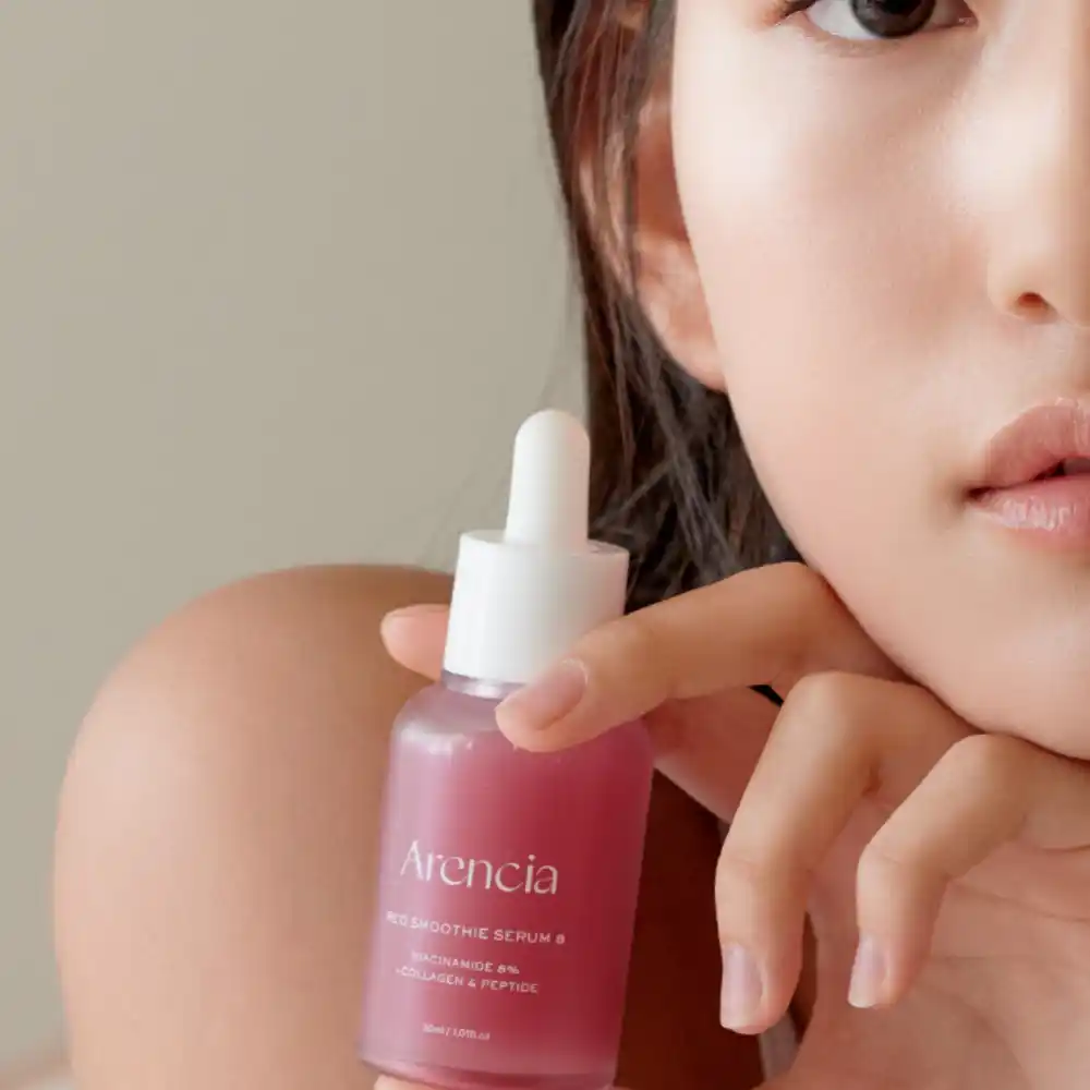 سرم کلاژن قرمز و نیاسینامید ۸٪ آرنسیا Arencia Overnight Red Smoothie Serum | جوانساز، روشن‌کننده و جمع‌کننده منافذ پوست