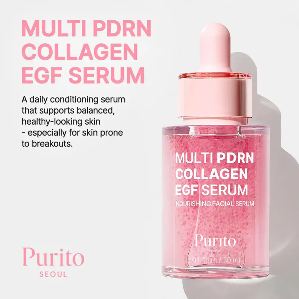 سرم مولتی PDRN کلاژن و EGF پیوریتو PURITO Multi PDRN Collagen EGF Serum | جوانساز، ترمیم‌کننده و افزایش شفافیت پوست