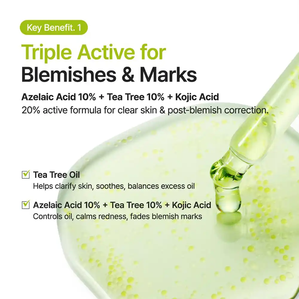 سرم آزلائیک اسید ۱۰٪، کوجیک اسید و تی تری پیوریتو PURITO Azelaic Kojic Tea Tree Serum | ضد لک، ضد جوش و تسکین‌دهنده پوست