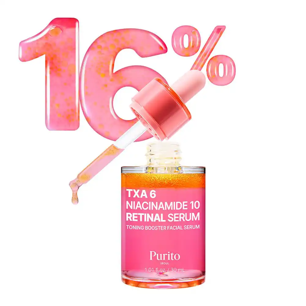 سرم ترانگزامیک اسید ۶٪، نیاسینامید ۱۰٪ و رتینال پیوریتو PURITO TXA Niacinamide Retinal | ضد لک، جوانساز و کنترل‌کننده چربی پوست