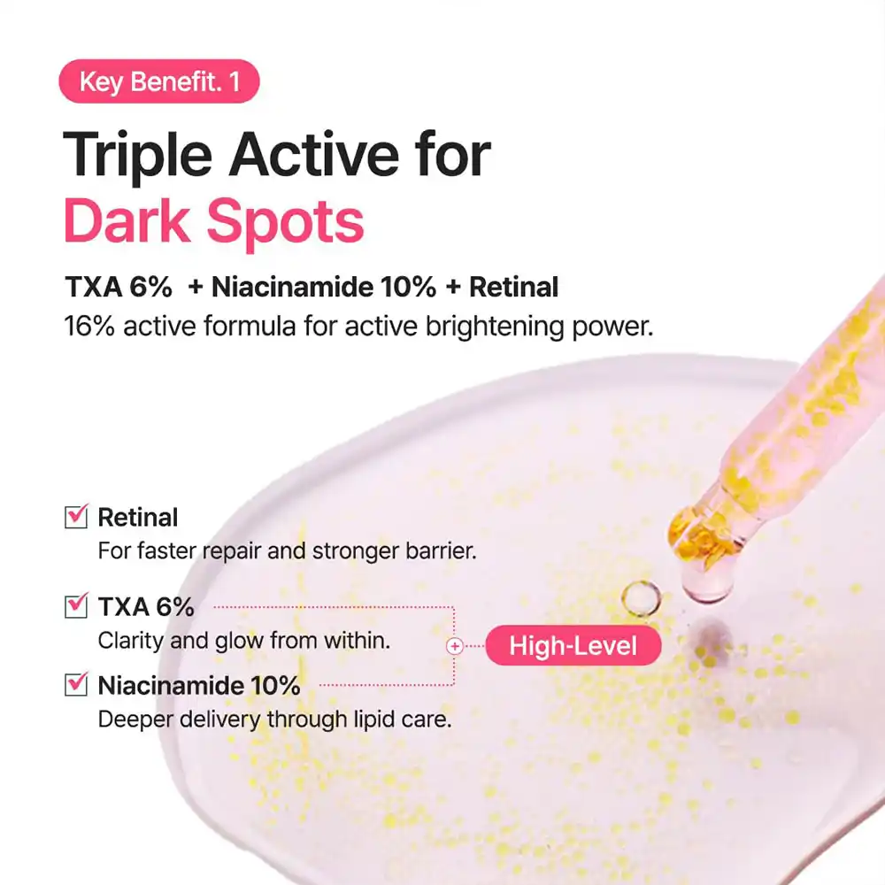 سرم ترانگزامیک اسید ۶٪، نیاسینامید ۱۰٪ و رتینال پیوریتو PURITO TXA Niacinamide Retinal | ضد لک، جوانساز و کنترل‌کننده چربی پوست