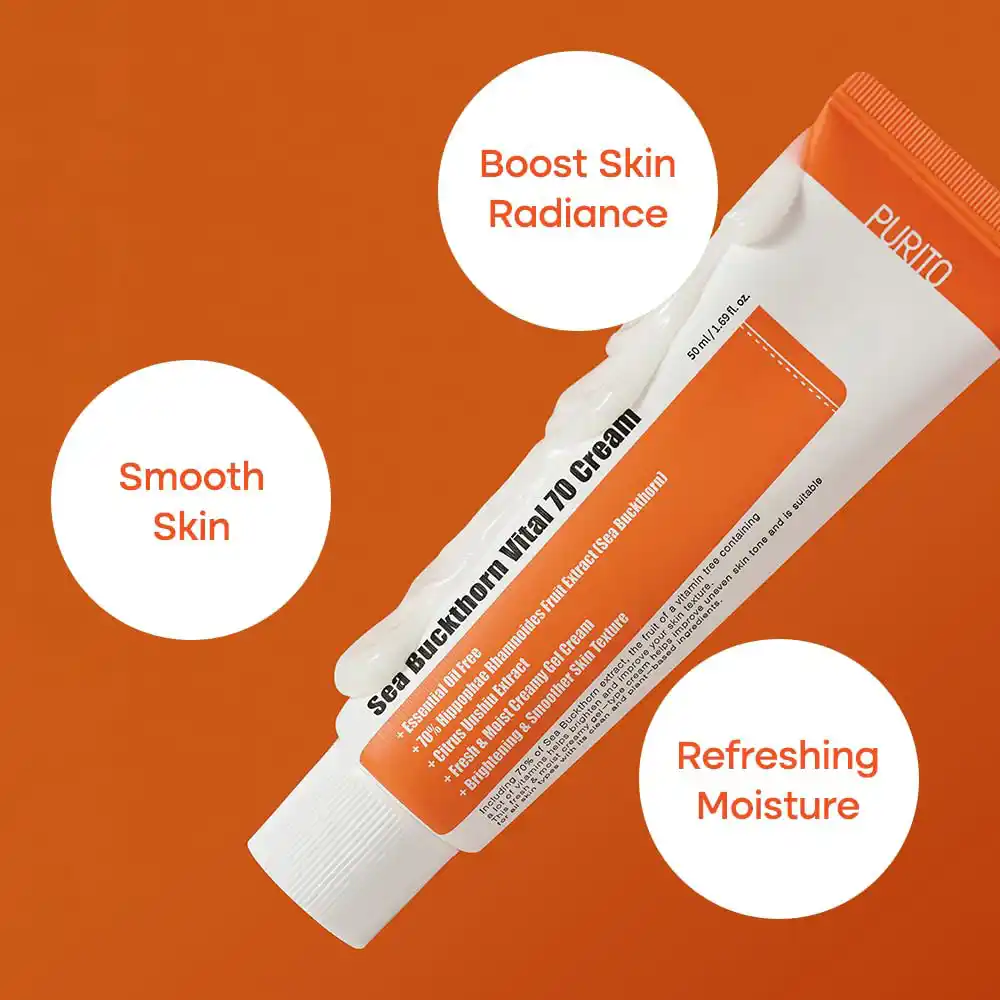 کرم ویتامینه خولان دریایی پیوریتو PURITO Sea Buckthorn Vital Cream | ضد لک، روشن‌کننده و آبرسان پوست
