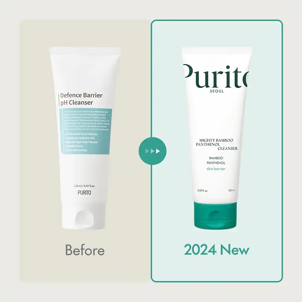 ژل شوینده بامبو و پنتنول پیوریتو PURITO Mighty Bamboo Panthenol Cleanser | پاکسازی ملایم، آبرسان و تقویت‌کننده سد دفاعی پوست