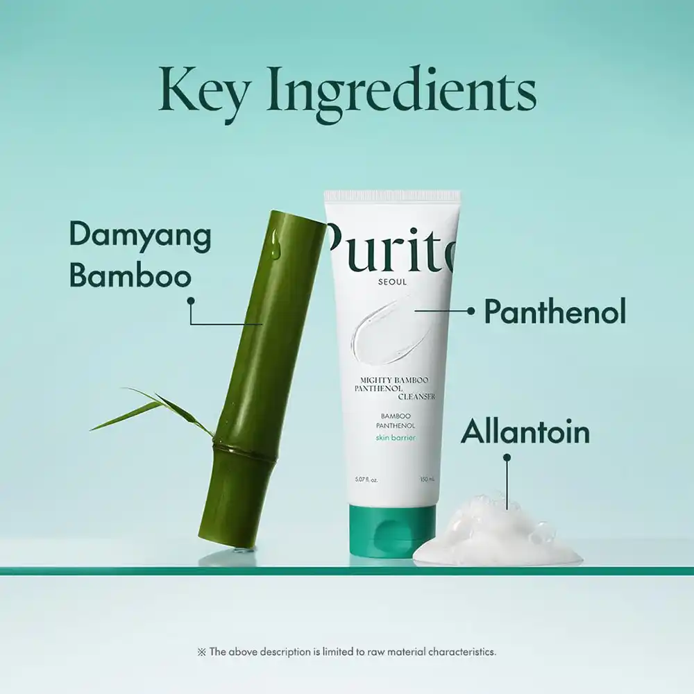 ژل شوینده بامبو و پنتنول پیوریتو PURITO Mighty Bamboo Panthenol Cleanser | پاکسازی ملایم، آبرسان و تقویت‌کننده سد دفاعی پوست