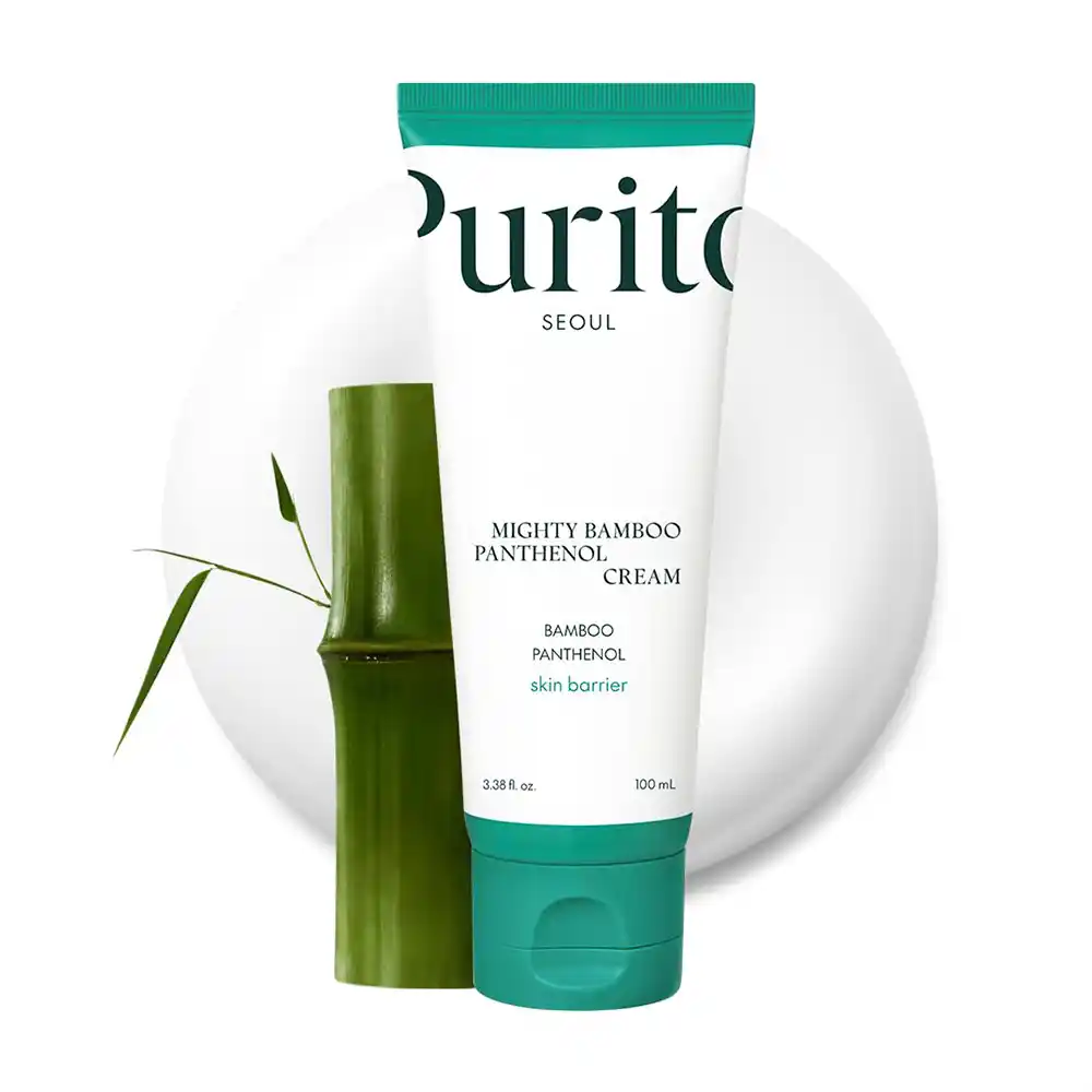 کرم مرطوب کننده و ترمیم کننده پنتنول پیوریتو PURITO Mighty Bamboo Panthenol Cream | آبرسان، ترمیم سد دفاعی و تسکین‌دهنده پوست