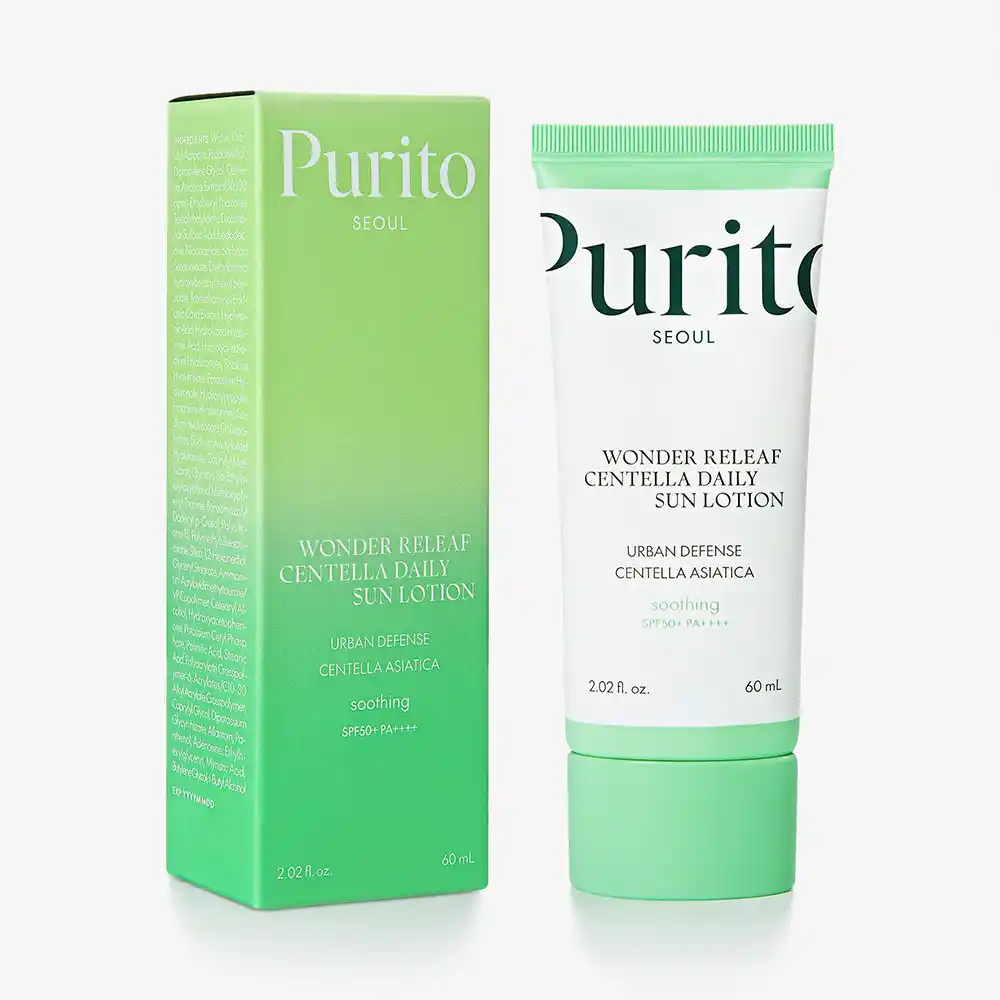 ضد آفتاب سنتلا پیوریتو PURITO Wonder Releaf Centella Daily Sun Lotion SPF50+ PA++++ | مرطوب‌کننده، تسکین‌دهنده و بدون سفیدک