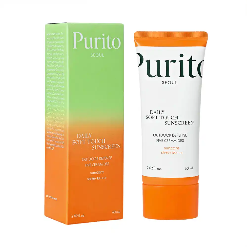 ضد آفتاب آبرسان روزانه پیوریتو PURITO Daily Soft Touch Sunscreen SPF50+ PA++++ | آبرسان، مقاوم در برابر آب و مناسب پوست حساس