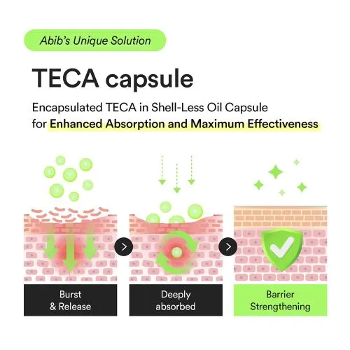 سرم کپسولی هارتلیف TECA ابیب تسکین دهنده و روشن کننده پوست Abib Heartleaf TECA capsule serum Calming drop