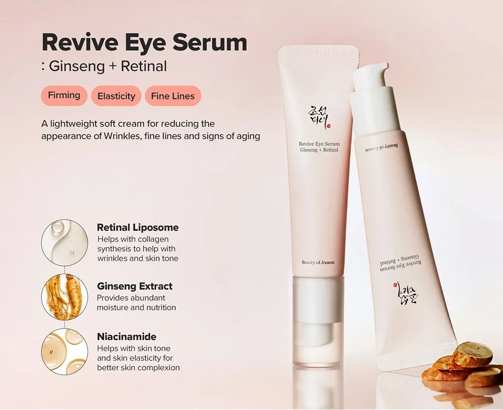 سرم دور چشم آبرسان و ضد چین و چروک بیوتی آف جوسان Beauty of Joseon Revive Eye Serum Ginseng Retinal 30ml