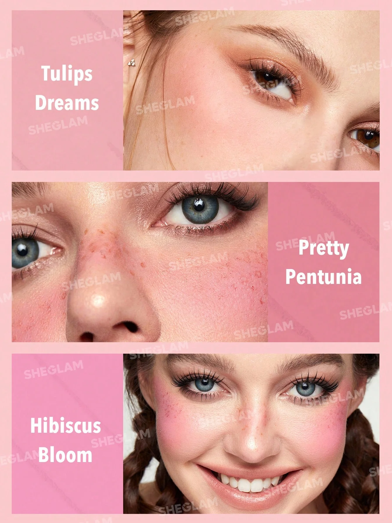 پالت رژگونه 6 رنگ شیگلم floral flush blush رنگ Blushing Bouquet