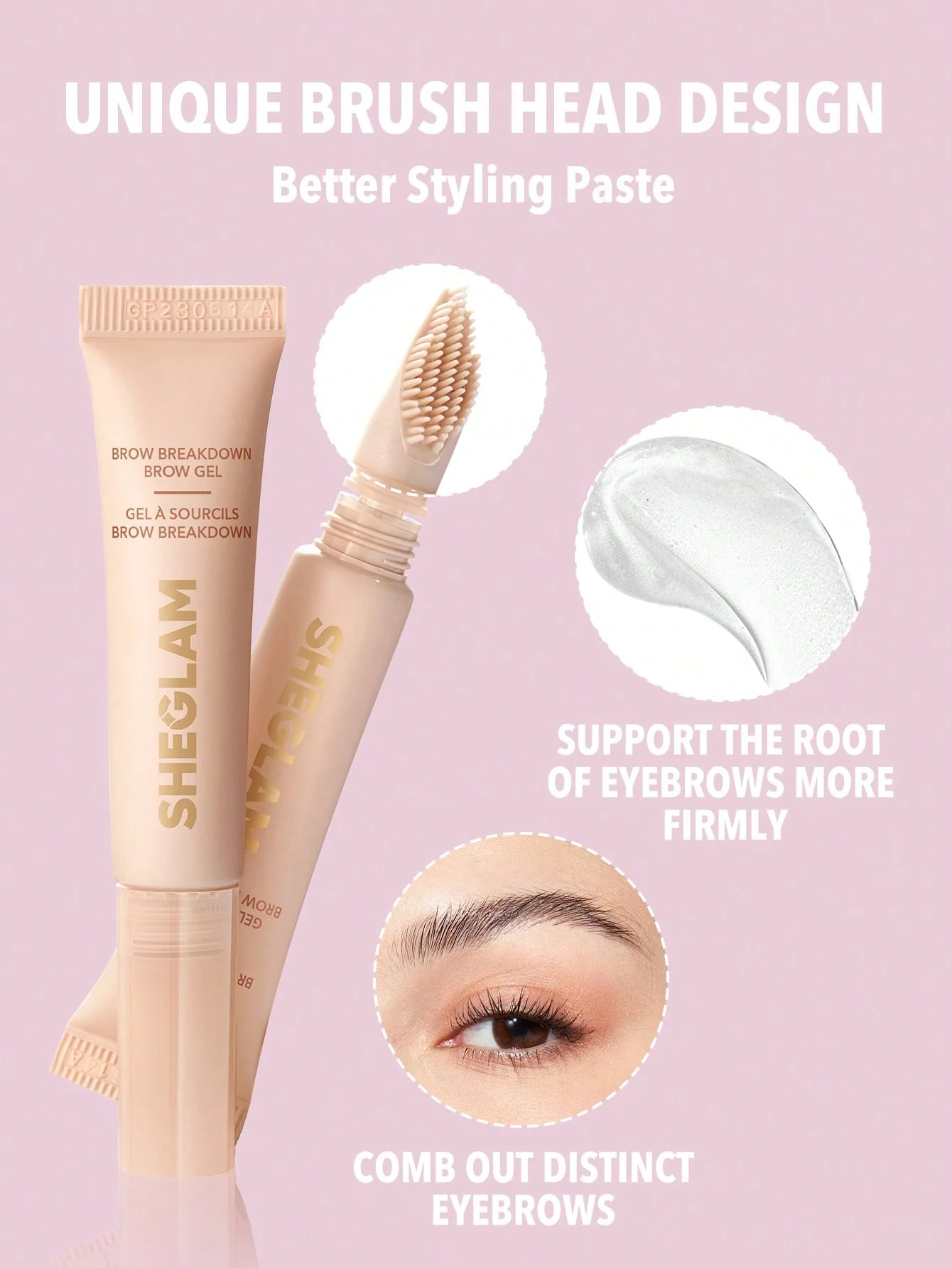ژل ابرو تیوپی حالت دهنده شیگلم برس دار breakdown brow gel