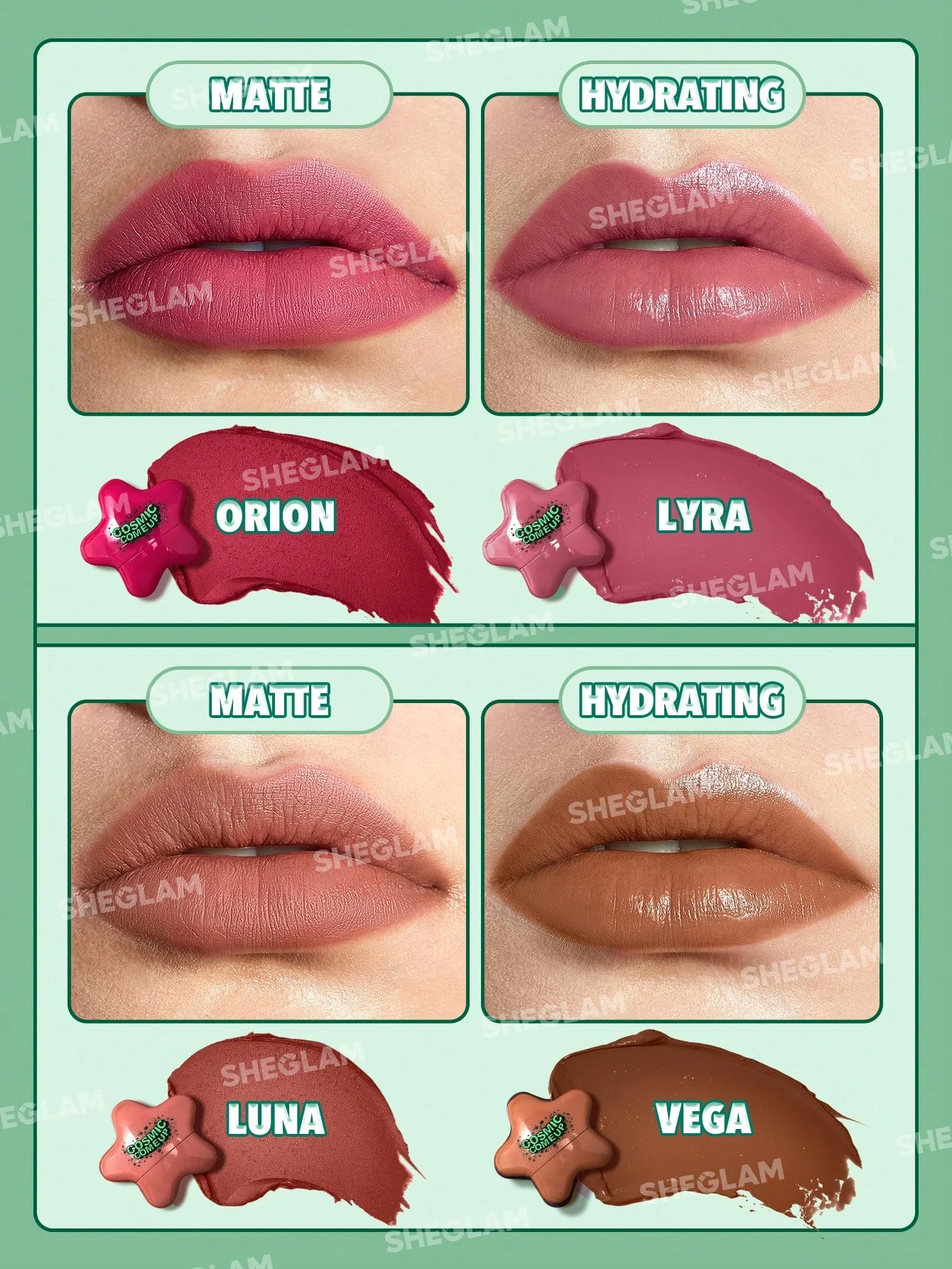 ست رژ لب شیگلم ستاره ای 4عددی STELLA SET Mini Lipstick (کد0322)