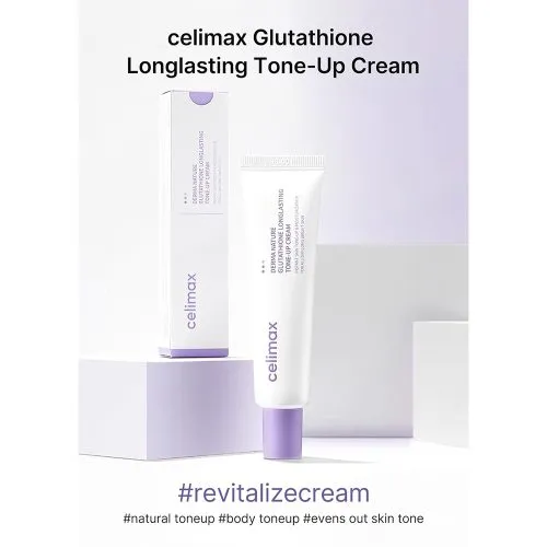 کرم تون آپ گلوتاتیون سلیمکس روشن کننده و مرطوب کننده پوست Celimax Derma Nature Glutathione Long Lasting Tone Up Cream